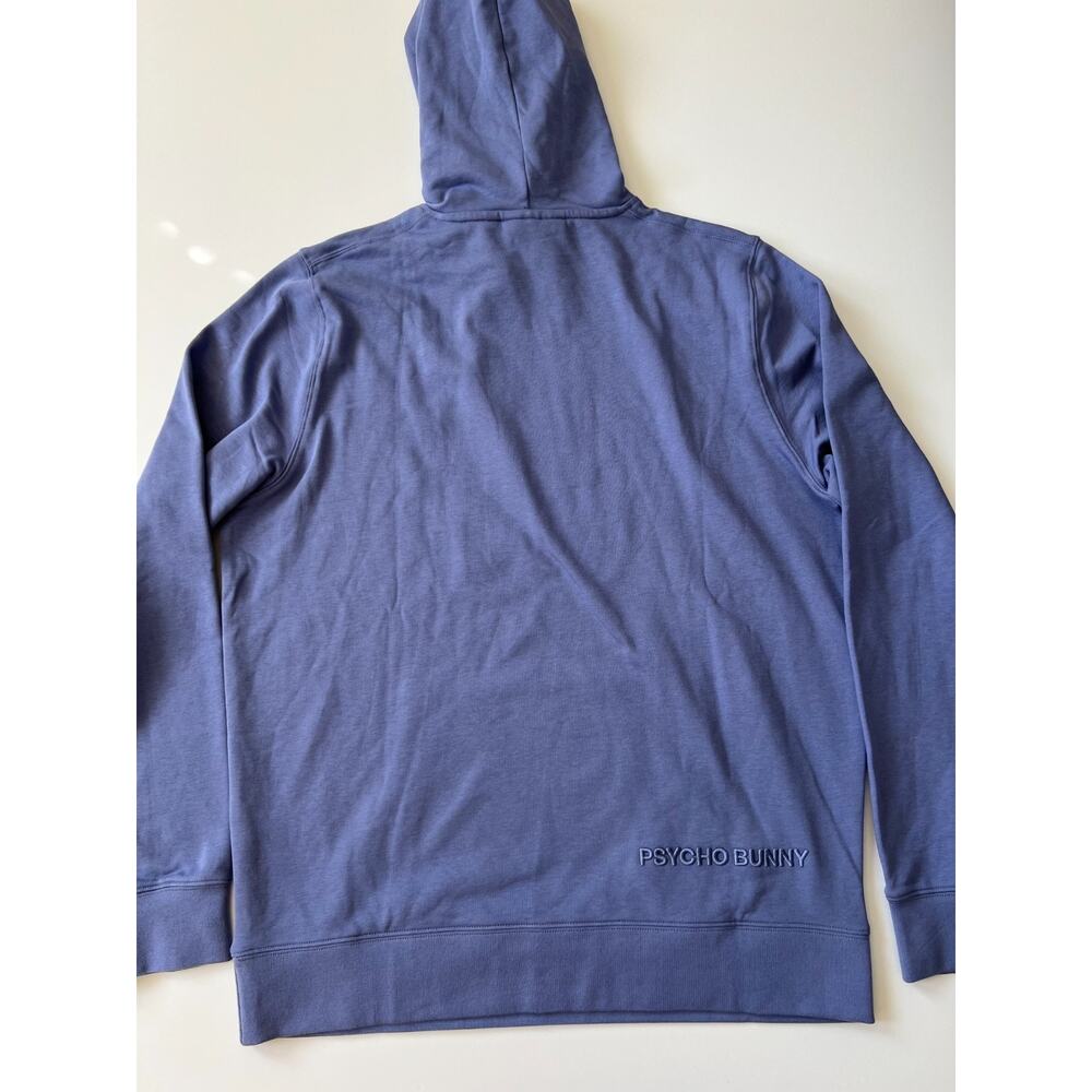 Psycho Bunny Ryder Embroidered Bunny Patch Hoodie Blue Ice Men's Size L New - Picture 13 of 16